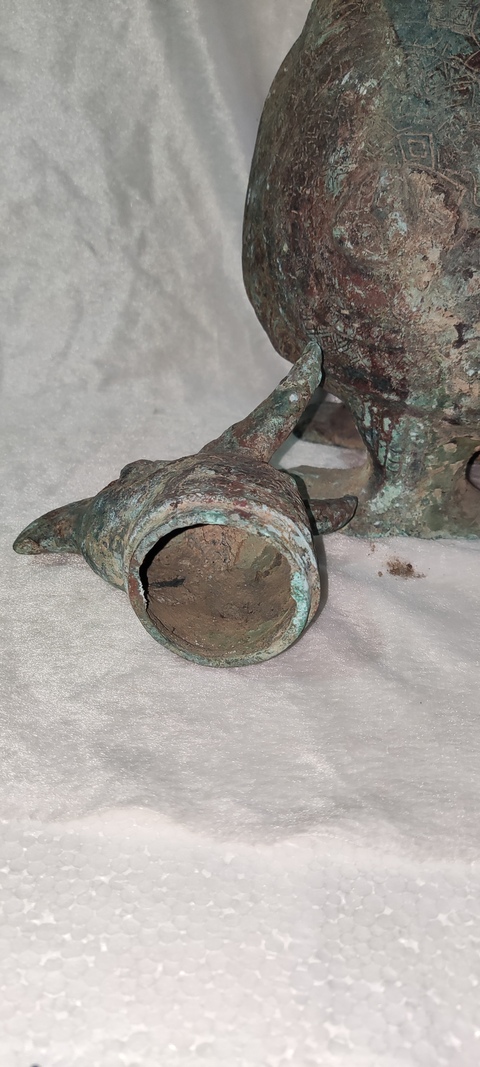 古玩字畫明銅瑞鳥執(zhí)壺拍賣，當(dāng)前價格2188元