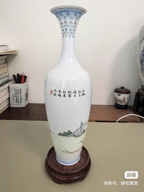 古玩陶瓷粉彩人物故事瓶真品鑒賞圖