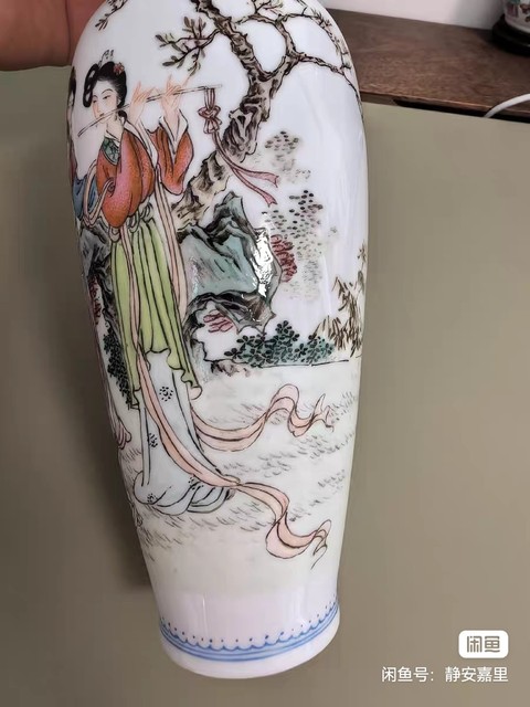 古玩陶瓷粉彩人物故事瓶真品鑒賞圖