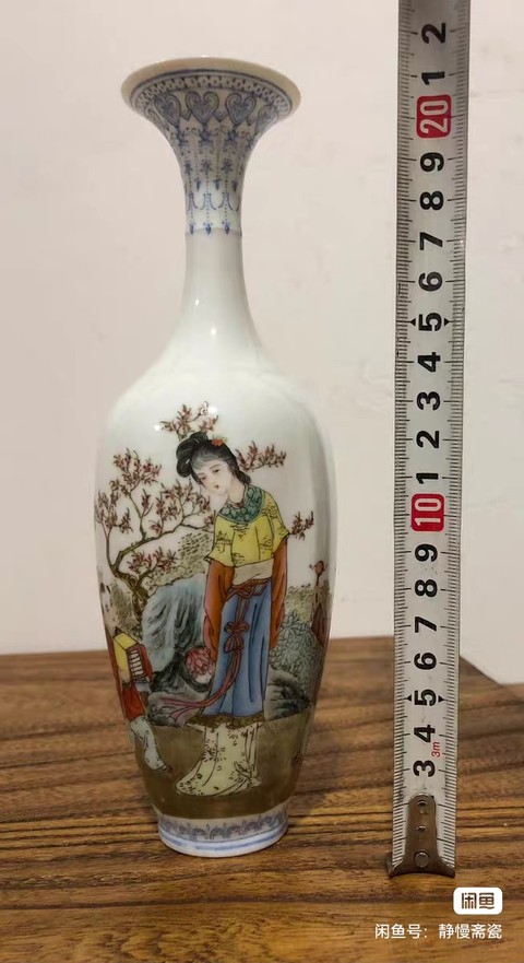 古玩陶瓷粉彩人物故事瓶真品鑒賞圖