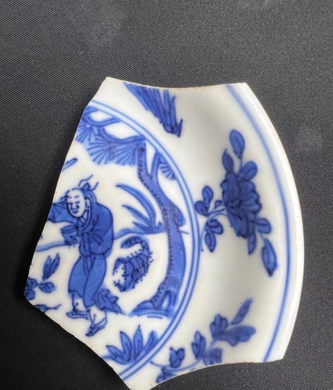 古玩陶瓷萬歷青花張?zhí)鞄煶宥敬善嫫疯b賞圖