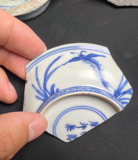 古玩陶瓷萬歷青花張?zhí)鞄煶宥敬善嫫疯b賞圖