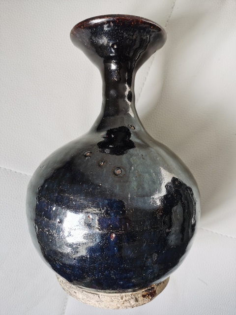 古玩陶瓷黑釉撇口瓶真品鑒賞圖