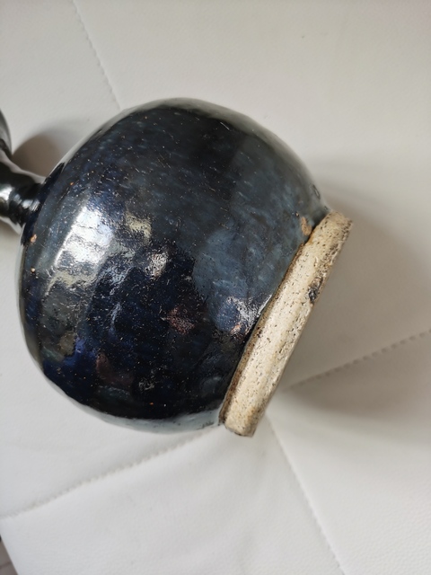 古玩陶瓷黑釉撇口瓶真品鑒賞圖