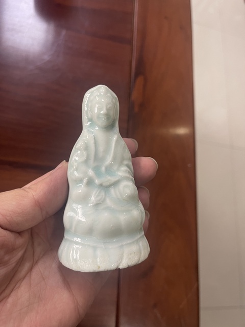 古玩陶瓷清晚民國時期送子觀音塑像真品鑒賞圖