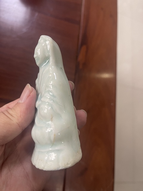 古玩陶瓷清晚民國時期送子觀音塑像真品鑒賞圖