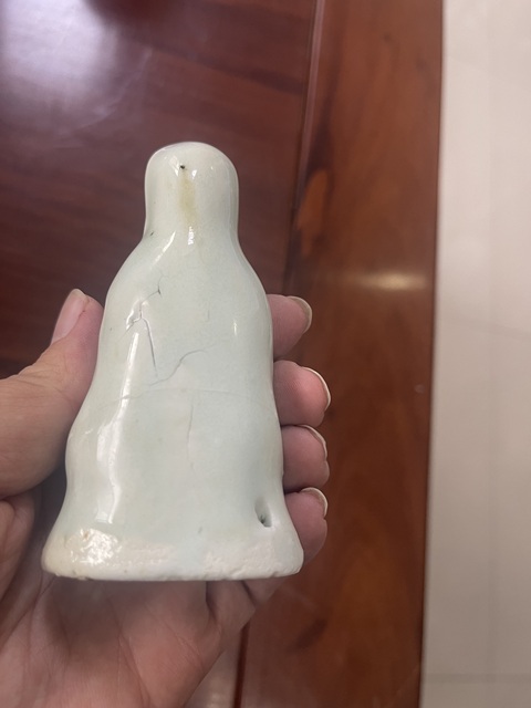 古玩陶瓷清晚民國時期送子觀音塑像真品鑒賞圖