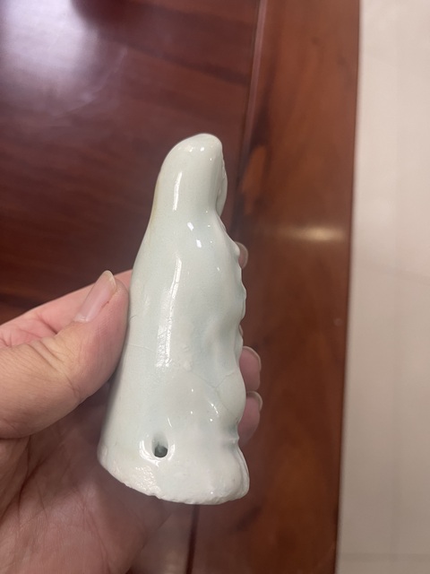 古玩陶瓷清晚民國時期送子觀音塑像真品鑒賞圖