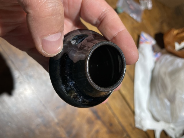 古玩陶瓷磁州窯褐釉水盂真品鑒賞圖