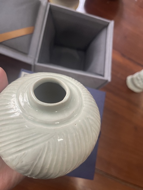 古玩陶瓷湖田窯刻劃線條紋罐真品鑒賞圖