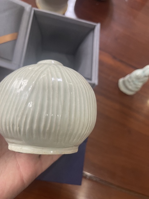 古玩陶瓷湖田窯刻劃線條紋罐真品鑒賞圖