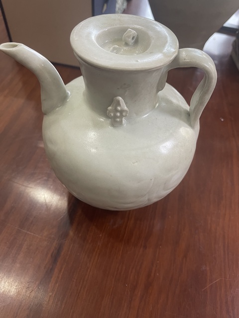 古玩陶瓷青白釉刻花執壺真品鑒賞圖