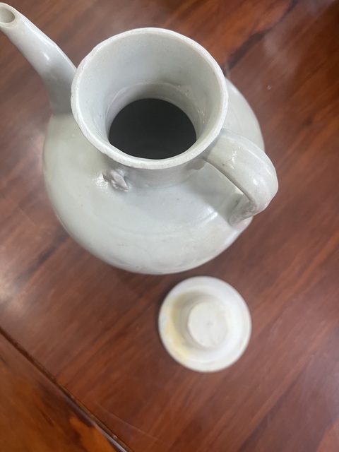 古玩陶瓷青白釉刻花執壺真品鑒賞圖