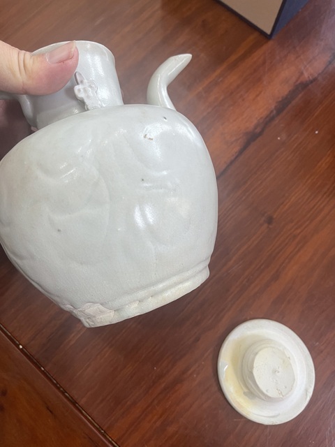 古玩陶瓷青白釉刻花執壺真品鑒賞圖