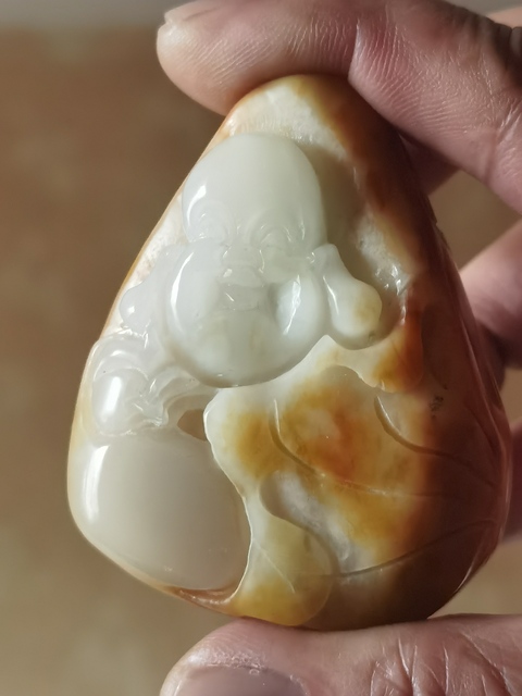 古玩玉器和田玉彌勒佛雕件真品鑒賞圖