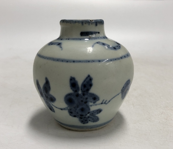 古玩陶瓷明中·青花折枝花卉紋水盂拍賣，當前價格3999元