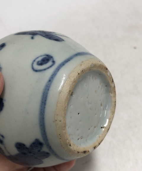 古玩陶瓷明中·青花折枝花卉紋水盂拍賣，當前價格3999元