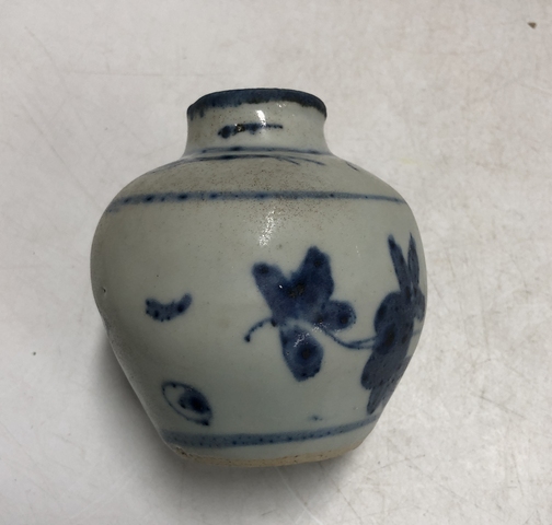 古玩陶瓷明中·青花折枝花卉紋水盂拍賣，當前價格3999元