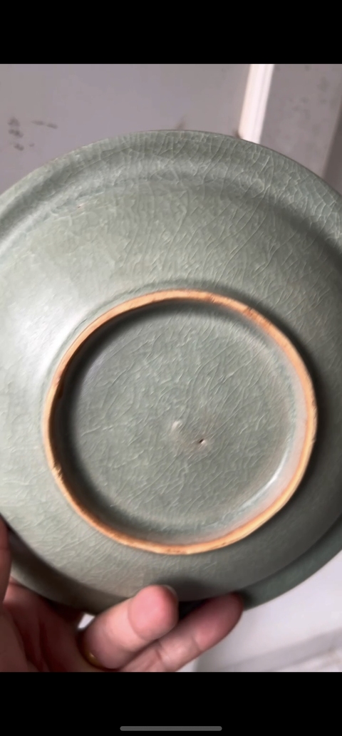 古玩陶瓷龍泉青瓷折沿洗真品鑒賞圖