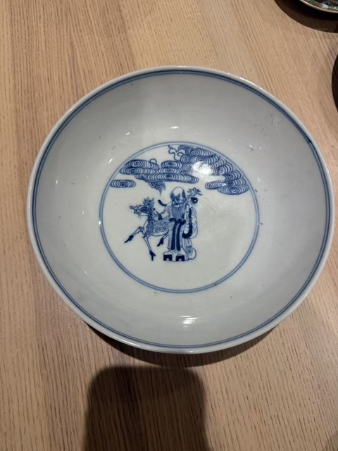 古玩陶瓷青花八仙人物故事碗真品鑒賞圖