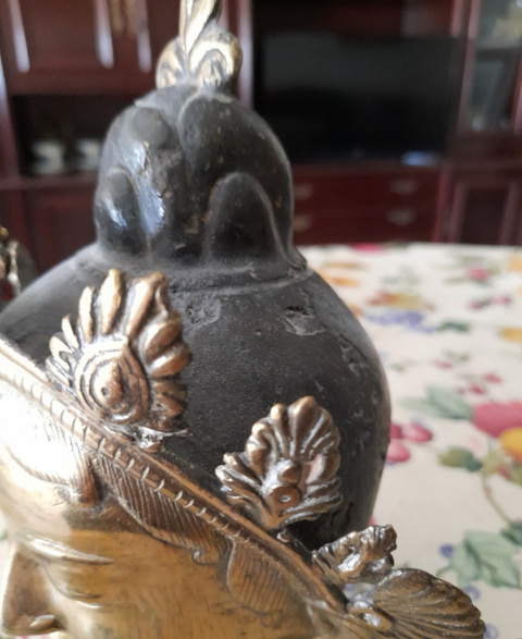 古玩銅器佛首真品鑒賞圖