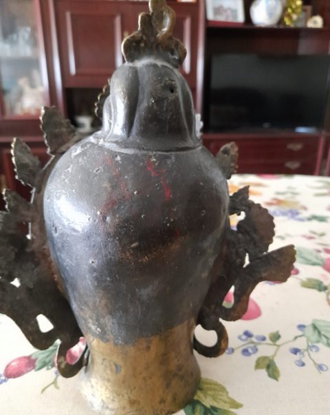 古玩銅器佛首真品鑒賞圖