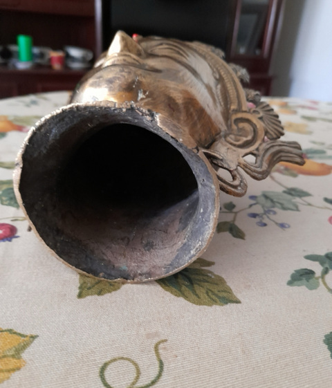 古玩銅器佛首真品鑒賞圖