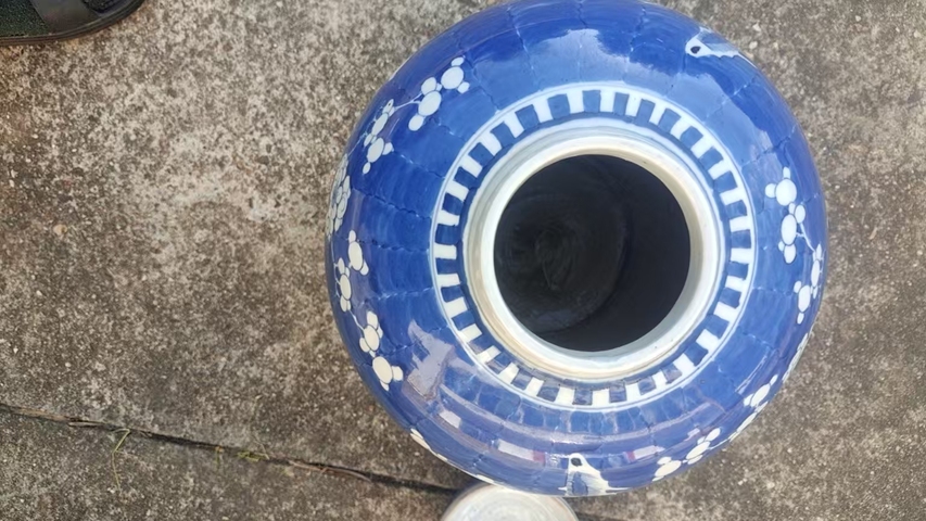 古玩陶瓷青花冰梅圖蓋罐真品鑒賞圖