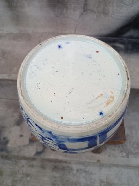 古玩陶瓷纏枝花囍字紋青花罐拍賣，當前價格180元