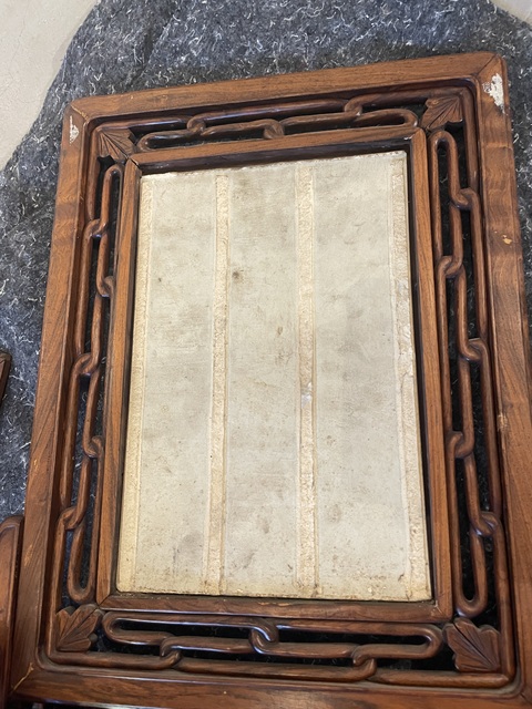 古玩陶瓷樓臺亭閣山水紋青花瓷板畫真品鑒賞圖