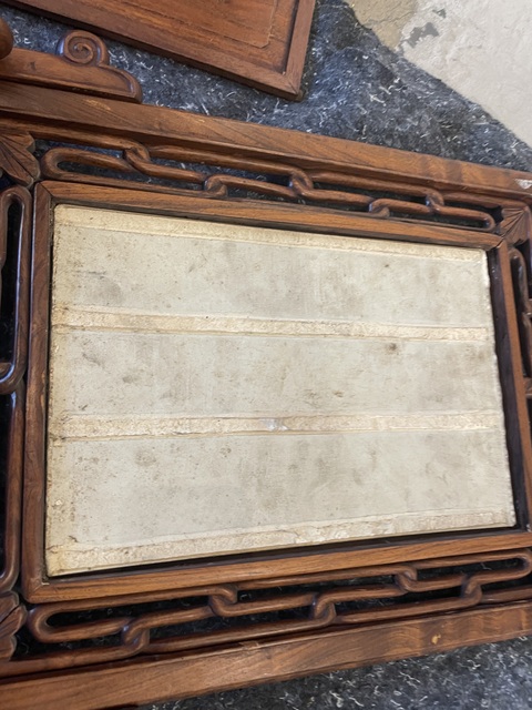 古玩陶瓷樓臺亭閣山水紋青花瓷板畫真品鑒賞圖