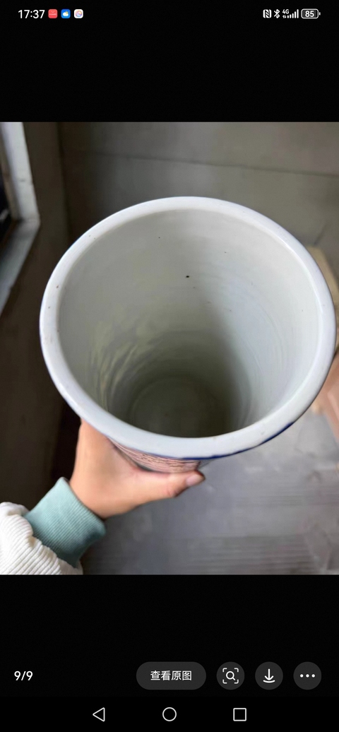 古玩陶瓷龍紋粉彩帽筒真品鑒賞圖