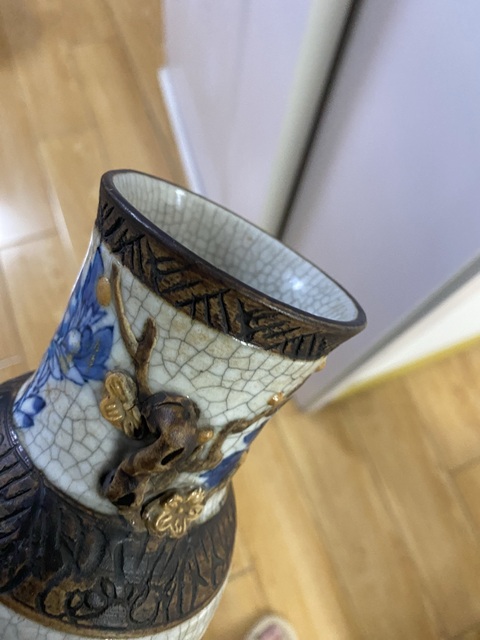 古玩陶瓷咸豐哥釉青花瓶真品鑒賞圖