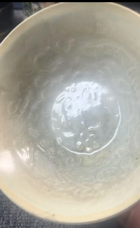 古玩陶瓷青白釉龍紋茶碗真品鑒賞圖