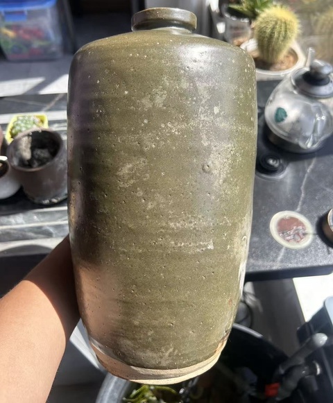 古玩陶瓷褐釉瓶真品鑒賞圖