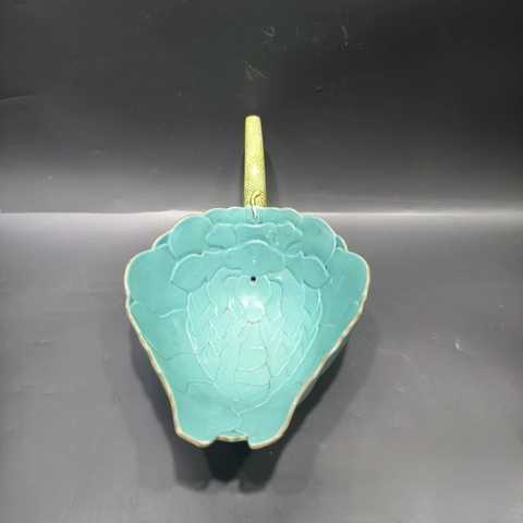 古玩陶瓷松石綠釉秋操杯真品鑒賞圖