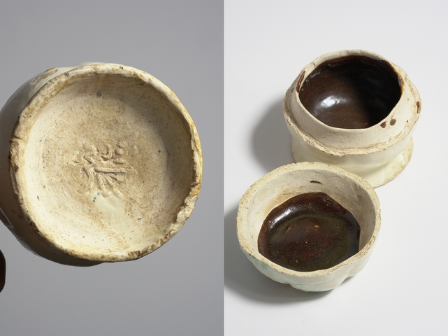 古玩陶瓷白釉綠彩蓋盒真品鑒賞圖