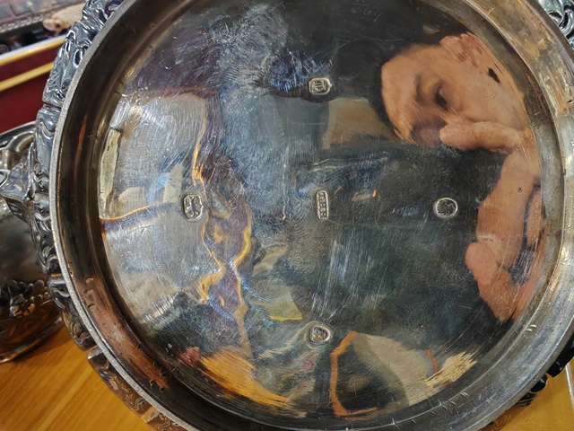 古玩雜項19世紀（1846）英國倫敦925純銀壺真品鑒賞圖