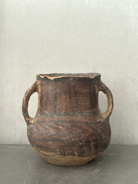 古玩陶瓷馬家窯文化·馬廠類型雙耳罐拍賣，當(dāng)前價格594元