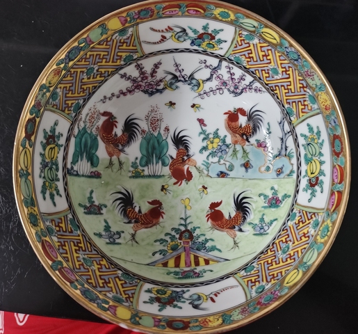 古玩陶瓷清 乾隆清花粉柴花鳥紋瓷板拍賣，當前價格868元