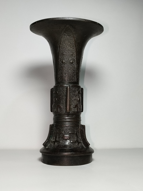 古玩銅器花觚真品鑒賞圖