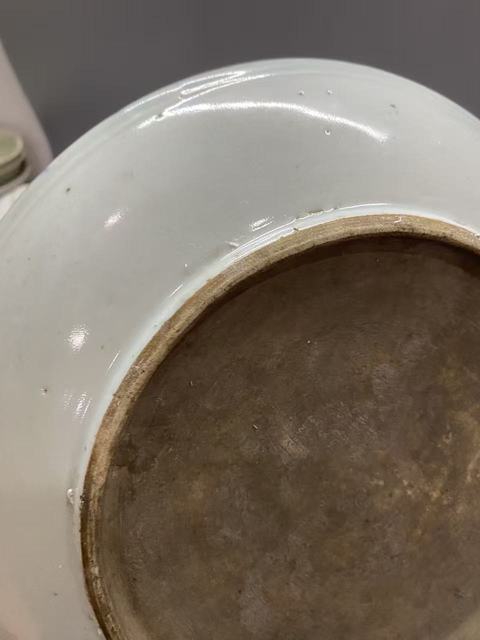 古玩陶瓷青花釉里紅喜鵲登梅盤真品鑒賞圖