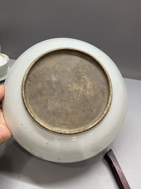 古玩陶瓷青花釉里紅喜鵲登梅盤真品鑒賞圖