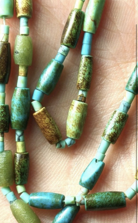 古玩玉器綠松石鏈子真品鑒賞圖