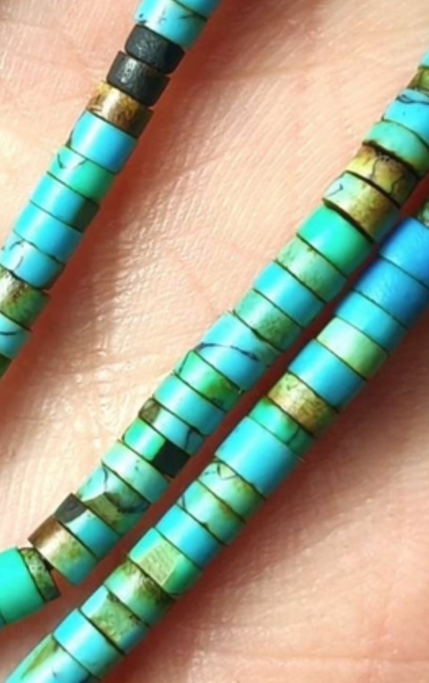 古玩玉器綠松石鏈子真品鑒賞圖