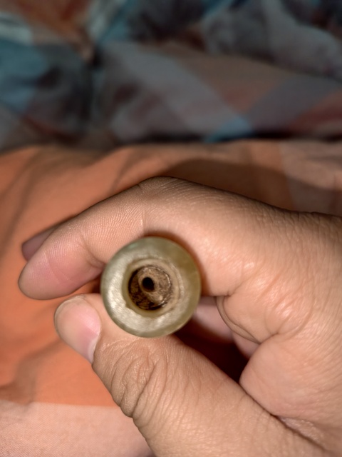 古玩玉器岫玉雕“素紋煙嘴”真品鑒賞圖