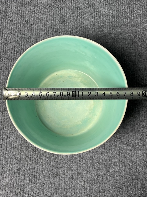 古玩陶瓷內松石綠釉外黃地粉彩雙龍戲珠紋缸拍賣，當前價格6588元