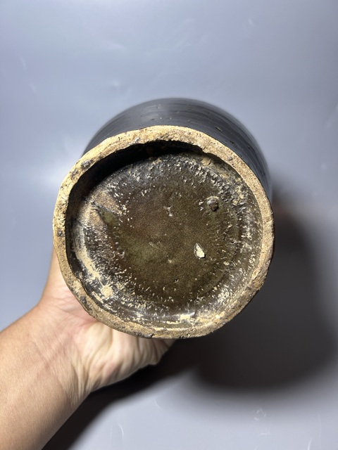 古玩陶瓷磁州窯鐵銹紫彩梅瓶真品鑒賞圖