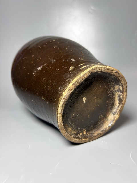 古玩陶瓷磁州窯鐵銹紫彩梅瓶真品鑒賞圖