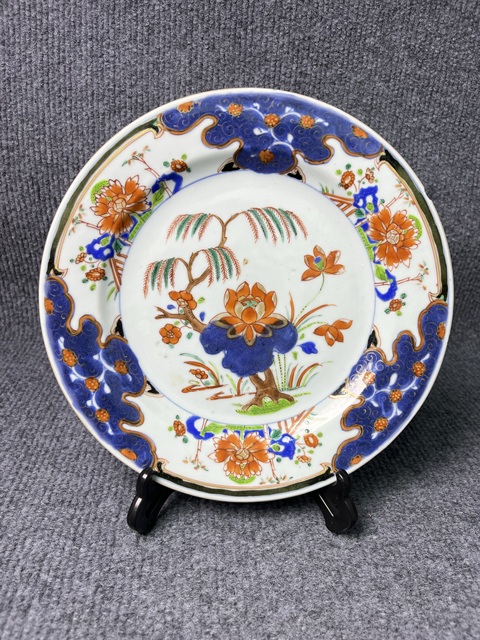 古玩陶瓷青花加彩花卉紋盤拍賣，當(dāng)前價格1388元